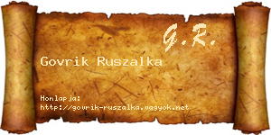 Govrik Ruszalka névjegykártya
